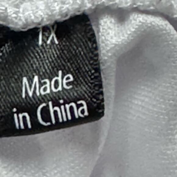 Mlle Gabrielle White Off-Shoulder Flounce Midi Dress Women's Plus Size 1X - Picture 9 of 13